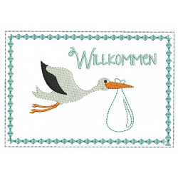 ITH - Postkarte Willkommen Storch